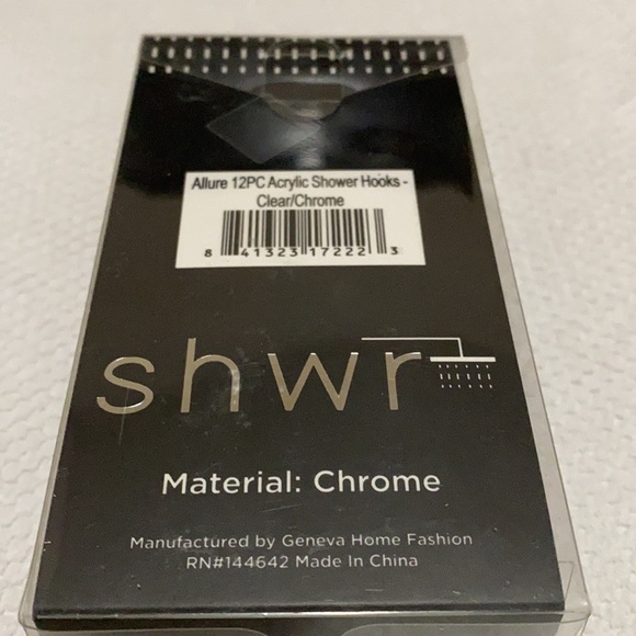 72”x72”shower liner and 12 metal shower hooks - Picture 4 of 5